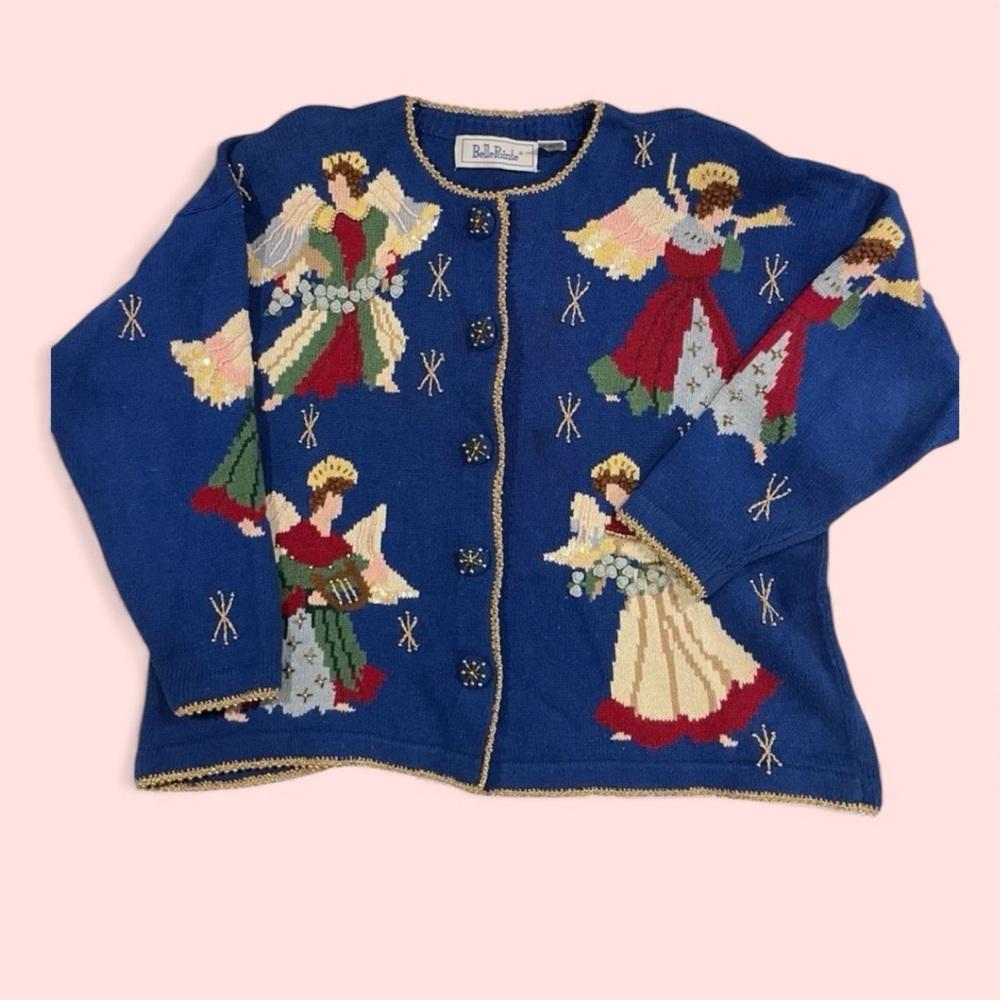 Vintage 90s-80s blue angels 💙 holiday ugly sweater contest winner 🏆 Christmas